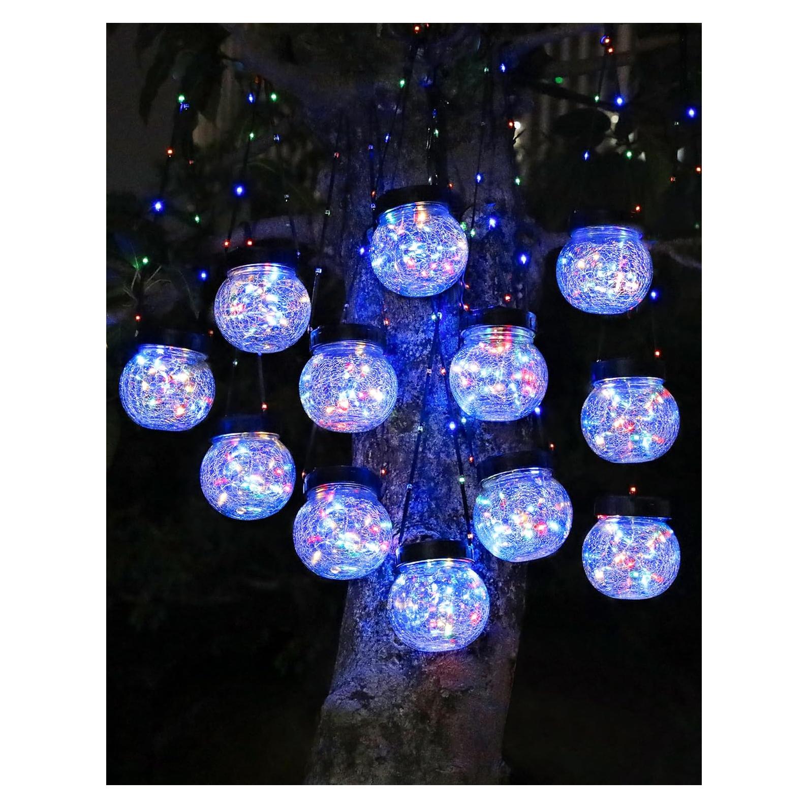 Lámparas Solares Exteriores PARTPHONER 12-Pack RGB Decorativas