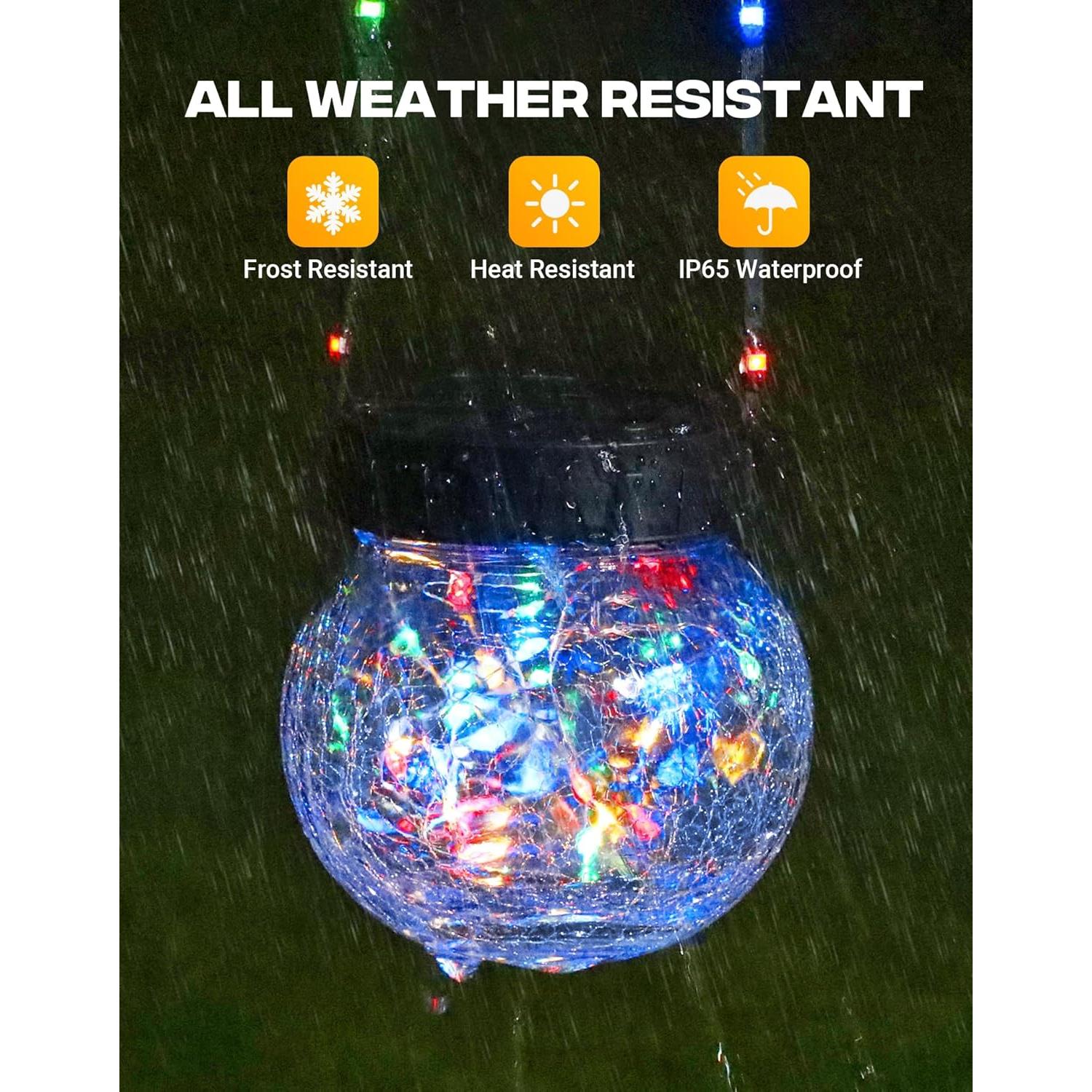 Lámparas Solares Exteriores PARTPHONER 12-Pack RGB Decorativas