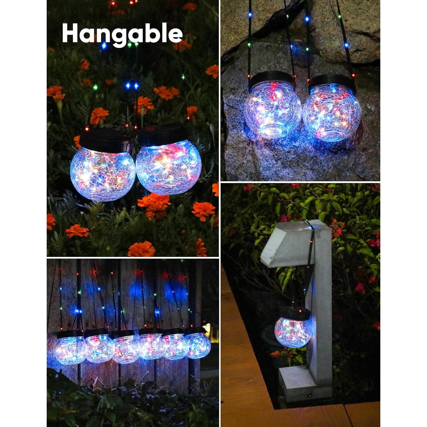 Lámparas Solares Exteriores PARTPHONER 12-Pack RGB Decorativas