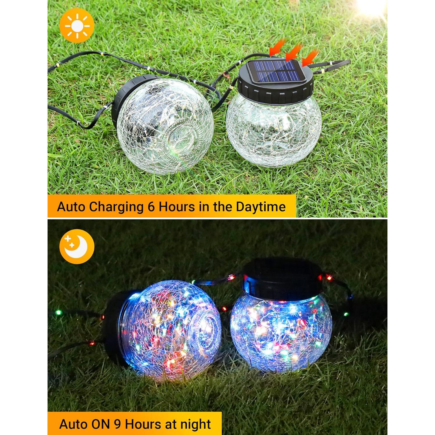 Lámparas Solares Exteriores PARTPHONER 12-Pack RGB Decorativas