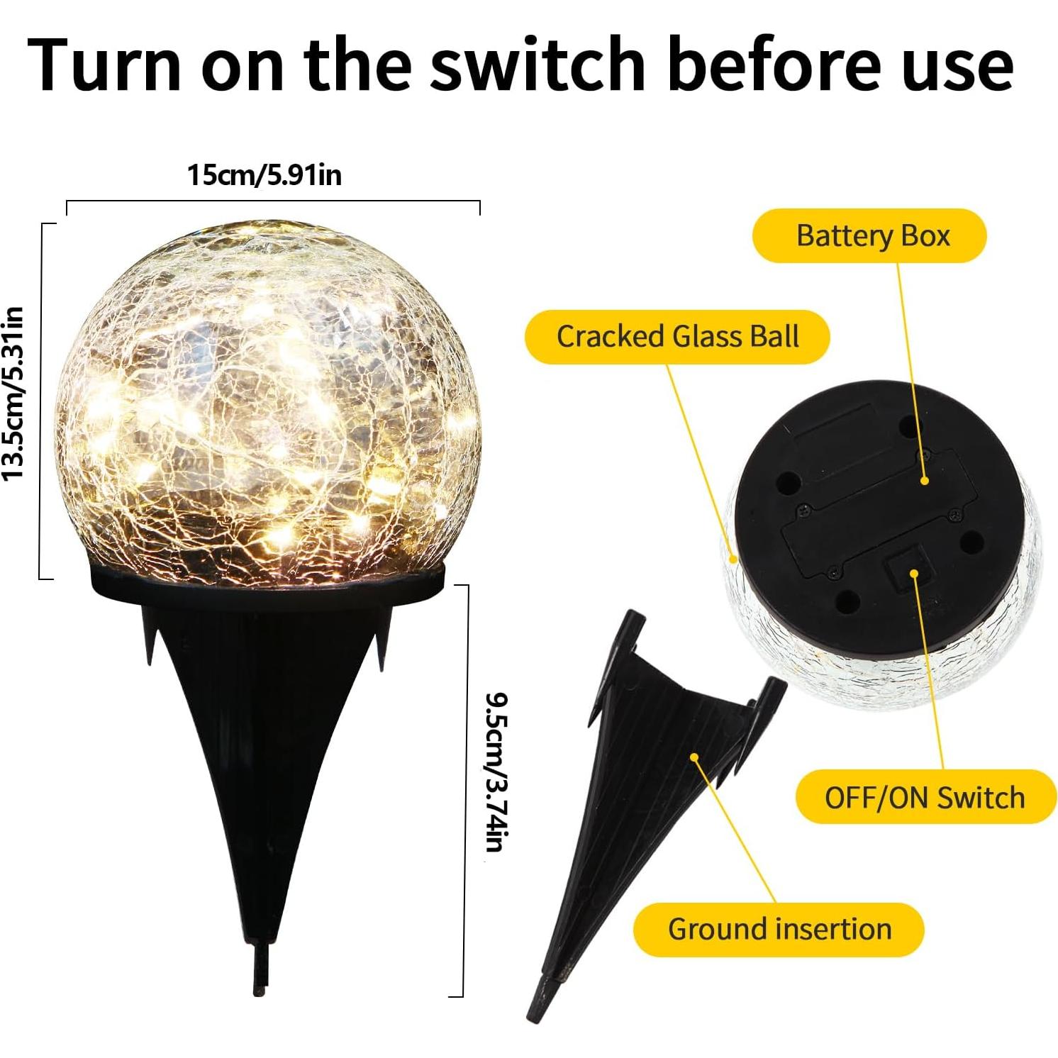 Luces de Jardín Solares GREENDAY 2 Paquete 15 cm LED Cálido