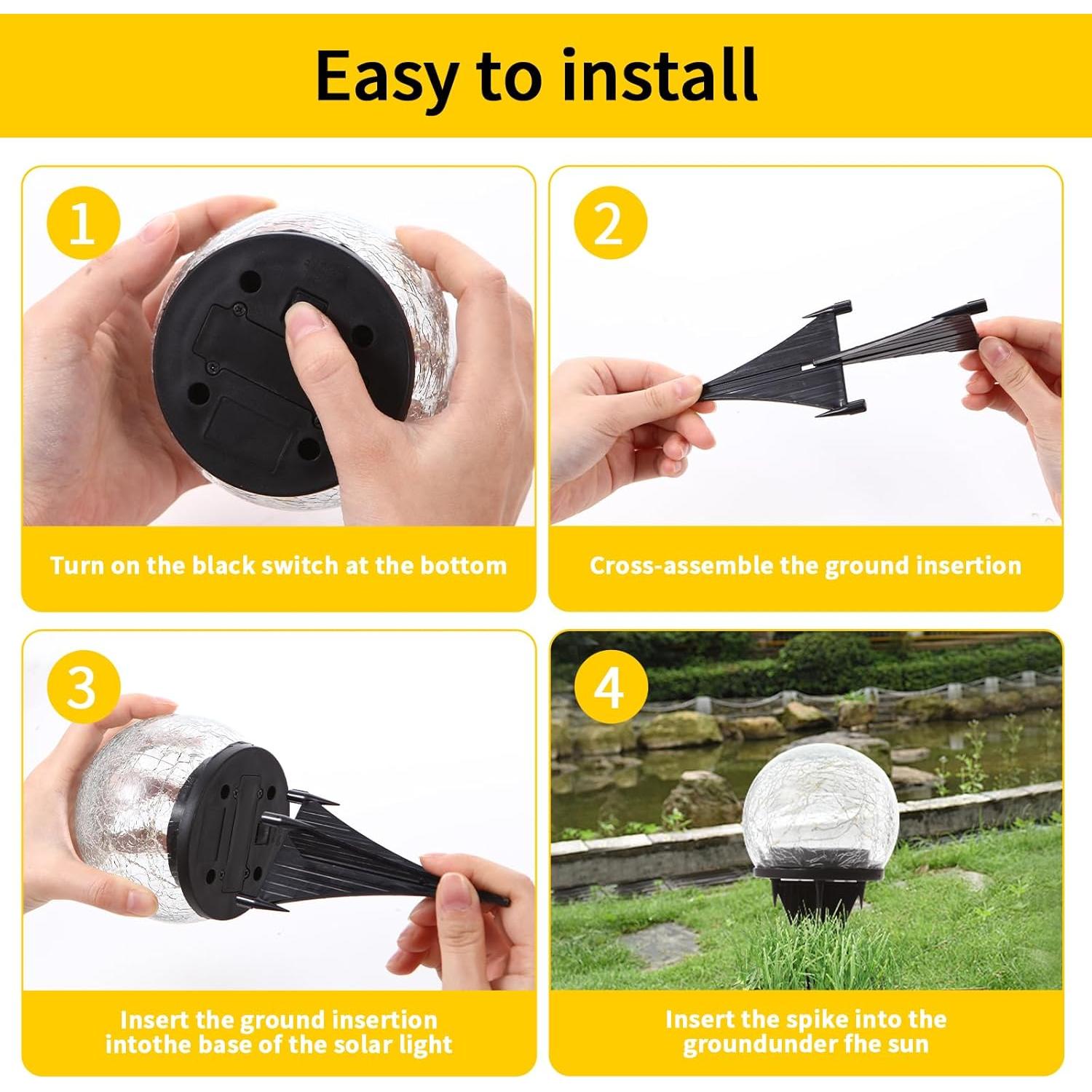 Luces de Jardín Solares GREENDAY 2 Paquete 15 cm LED Cálido