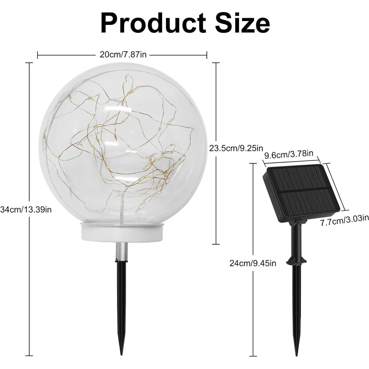 Luces de Jardín Solar Lightkeeys 2 Esferas 20.1 cm LED IP65