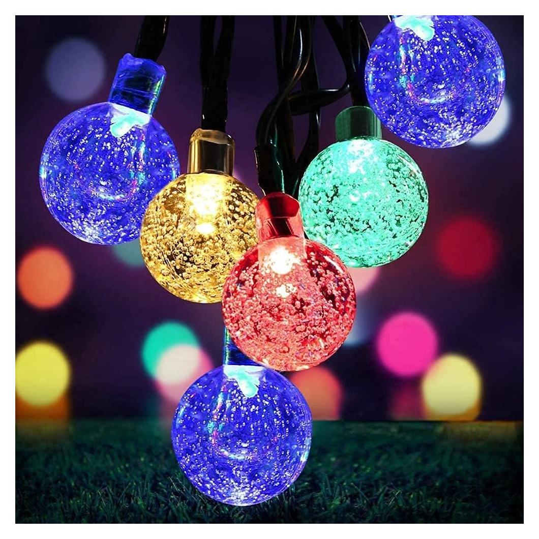 Luces LED Solares de Bola de Cristal 50 LED 7M Multicolor