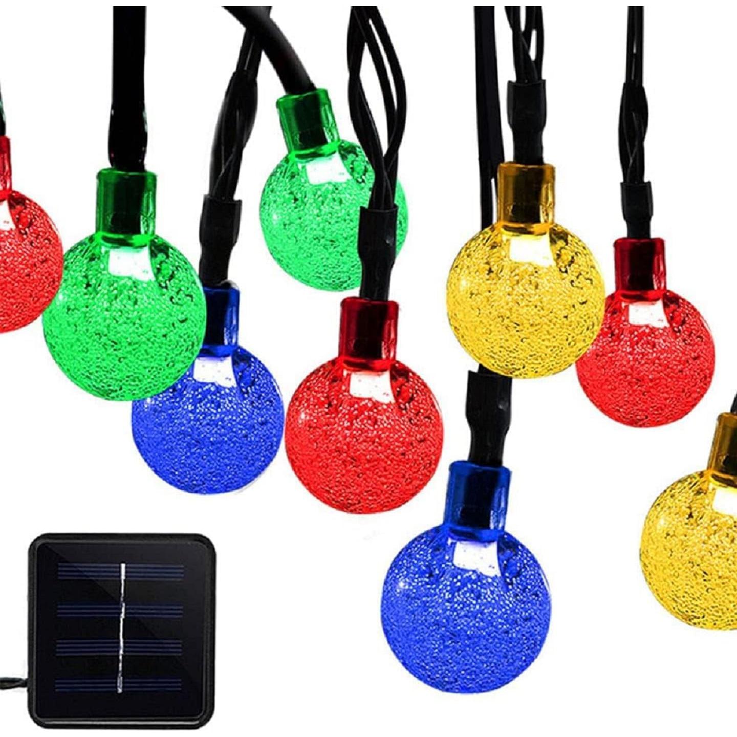 Luces LED Solares de Bola de Cristal 50 LED 7M Multicolor