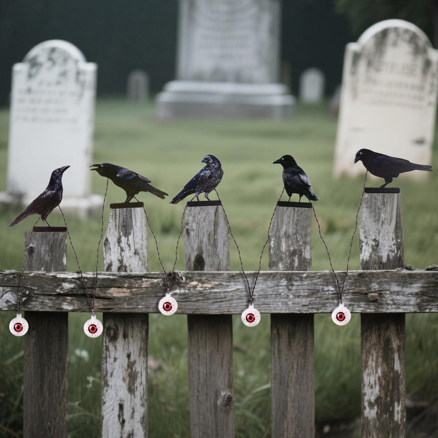 Luces Solares de Cuervo de Metal HUYIENO para Jardín - Juego de 5