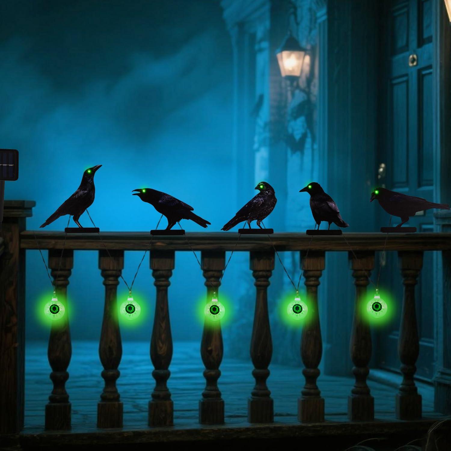 Luces Solares de Cuervo de Metal HUYIENO para Jardín - Juego de 5