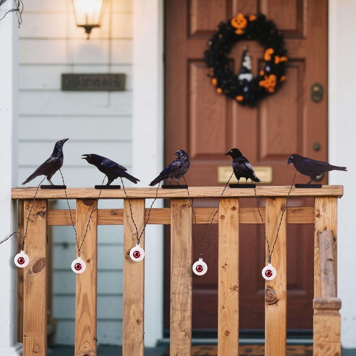 Luces Solares de Cuervo de Metal HUYIENO para Jardín - Juego de 5