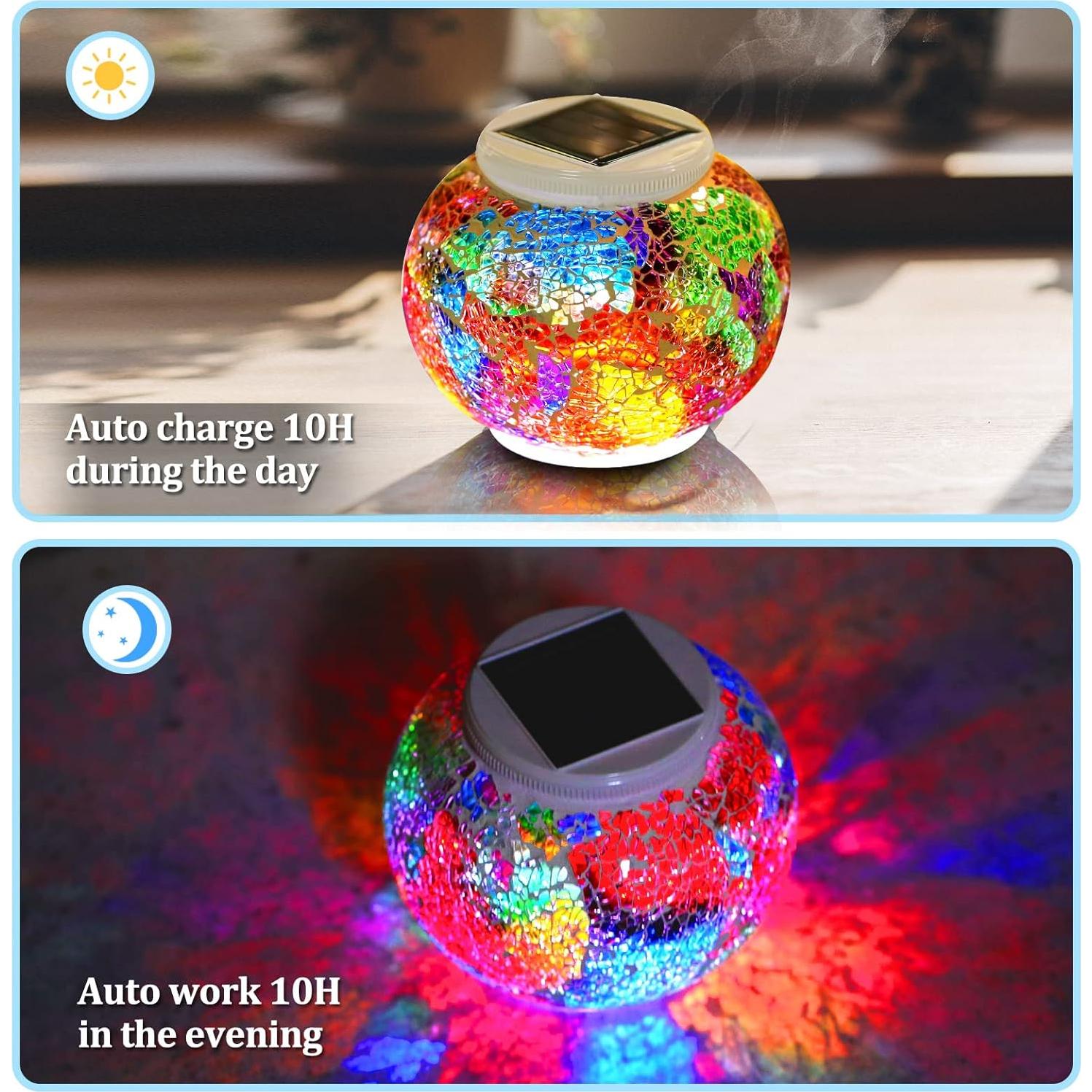 Luces de Jardín Solares Joyathome de Vidrio Mosaico 13.2cm