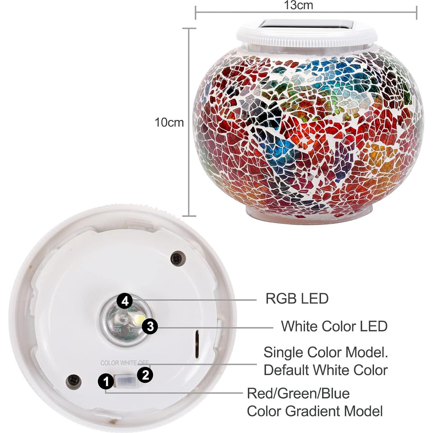 Luces de Jardín Solares Joyathome de Vidrio Mosaico 13.2cm