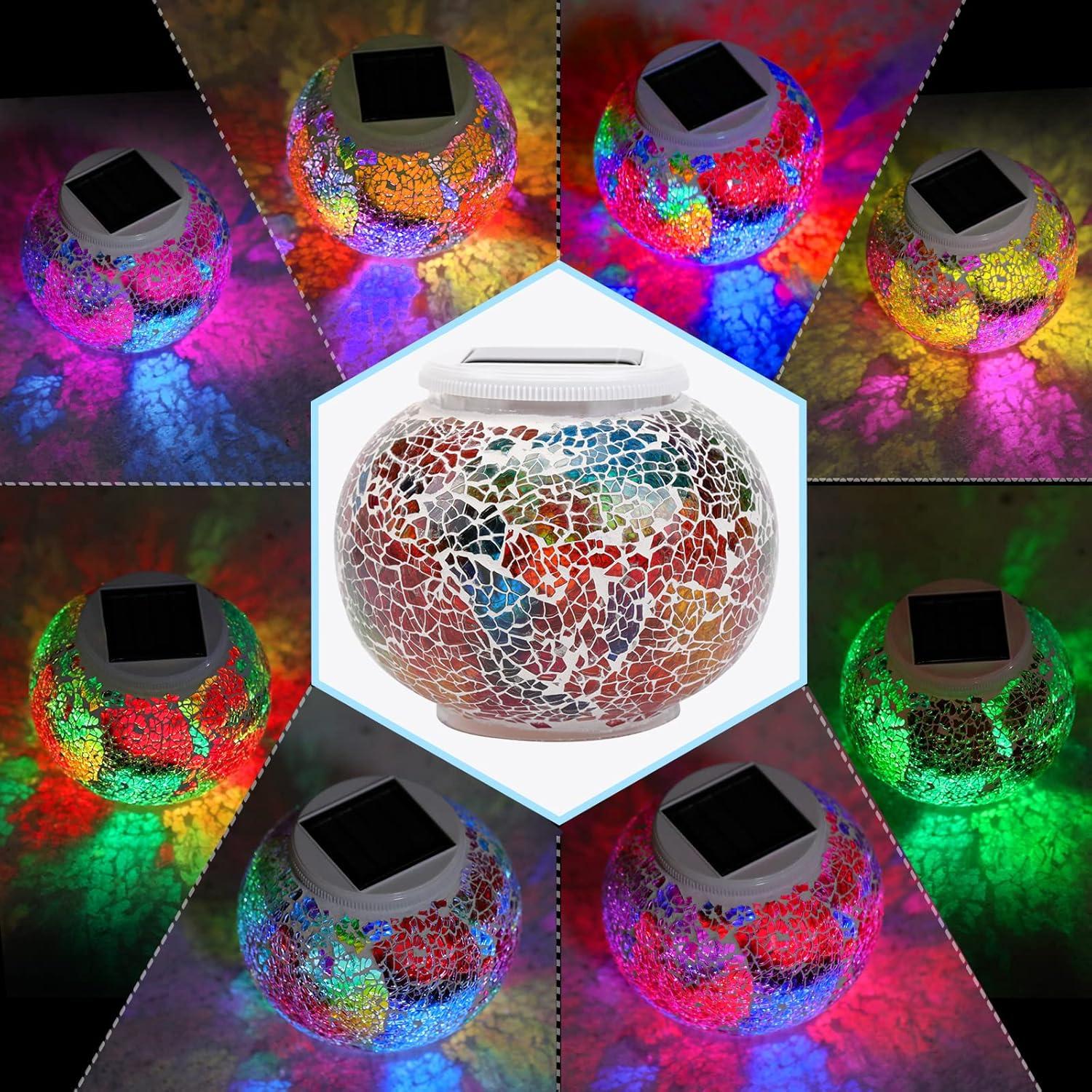 Luces de Jardín Solares Joyathome de Vidrio Mosaico 13.2cm