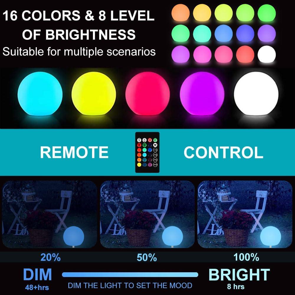Luz de Globo Solar 20 cm BALMOST RGB Dimmable con Control Remoto