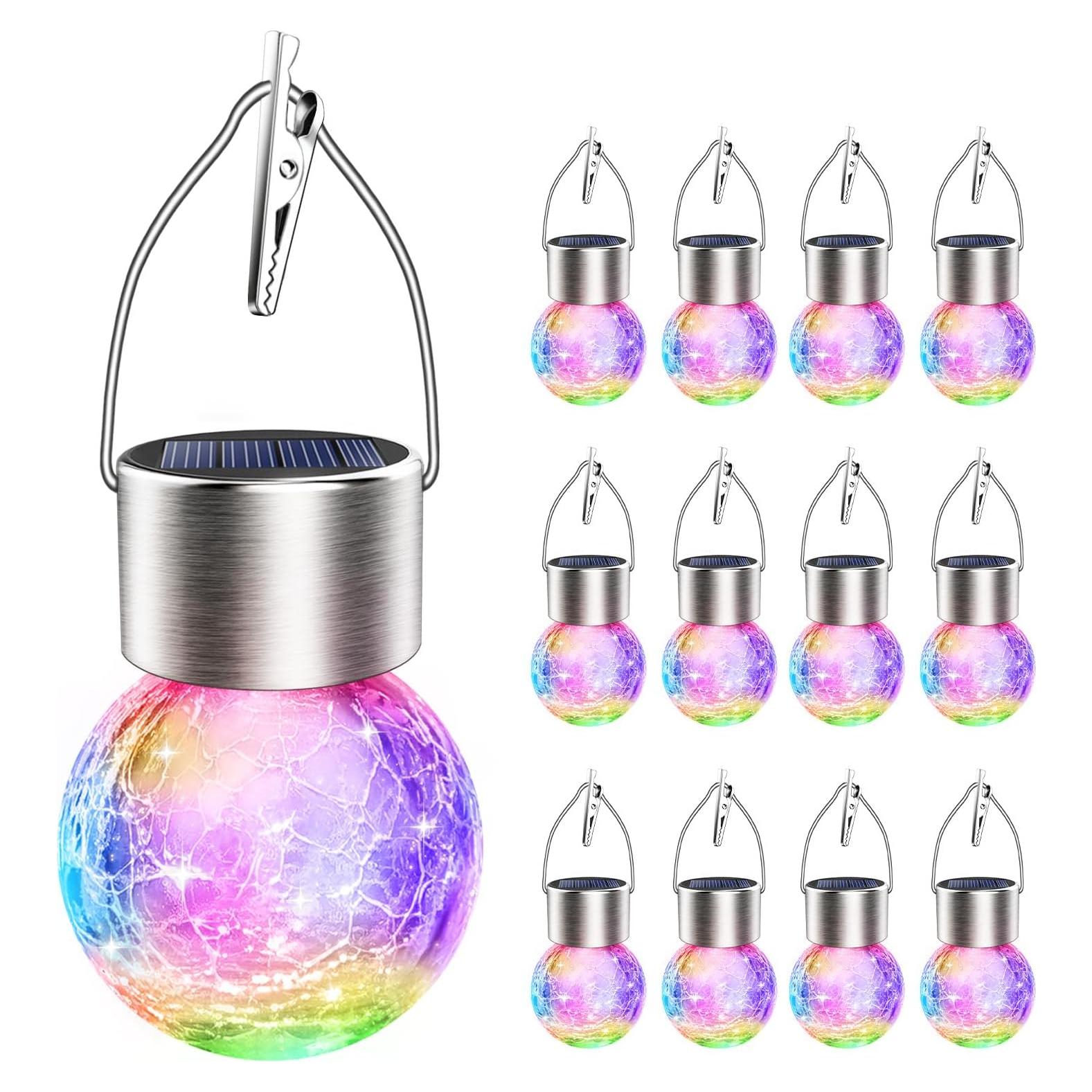 Luces Colgantes Solares AHongem - 12 Linternas LED Multicolor