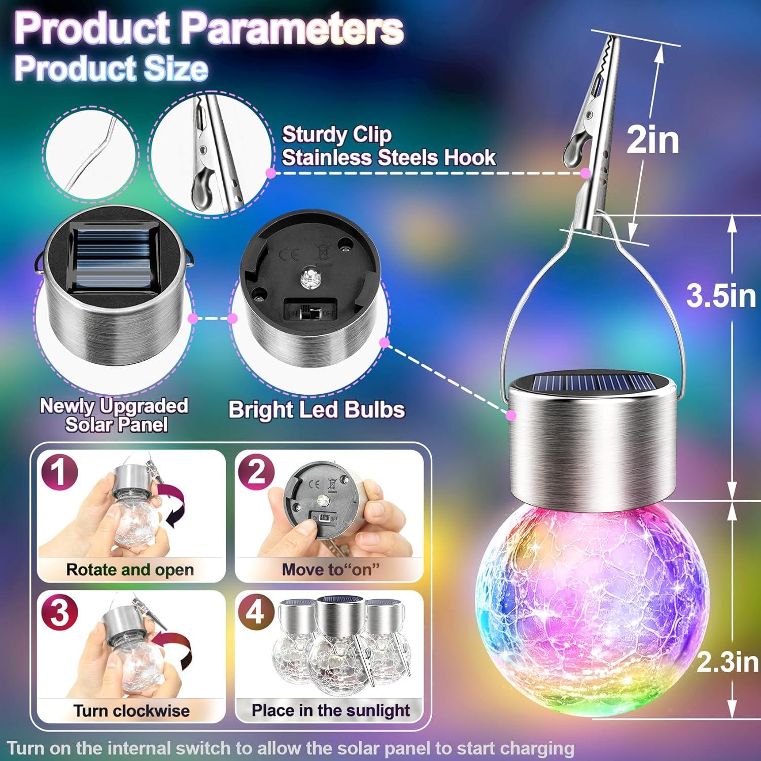 Luces Colgantes Solares AHongem - 12 Linternas LED Multicolor