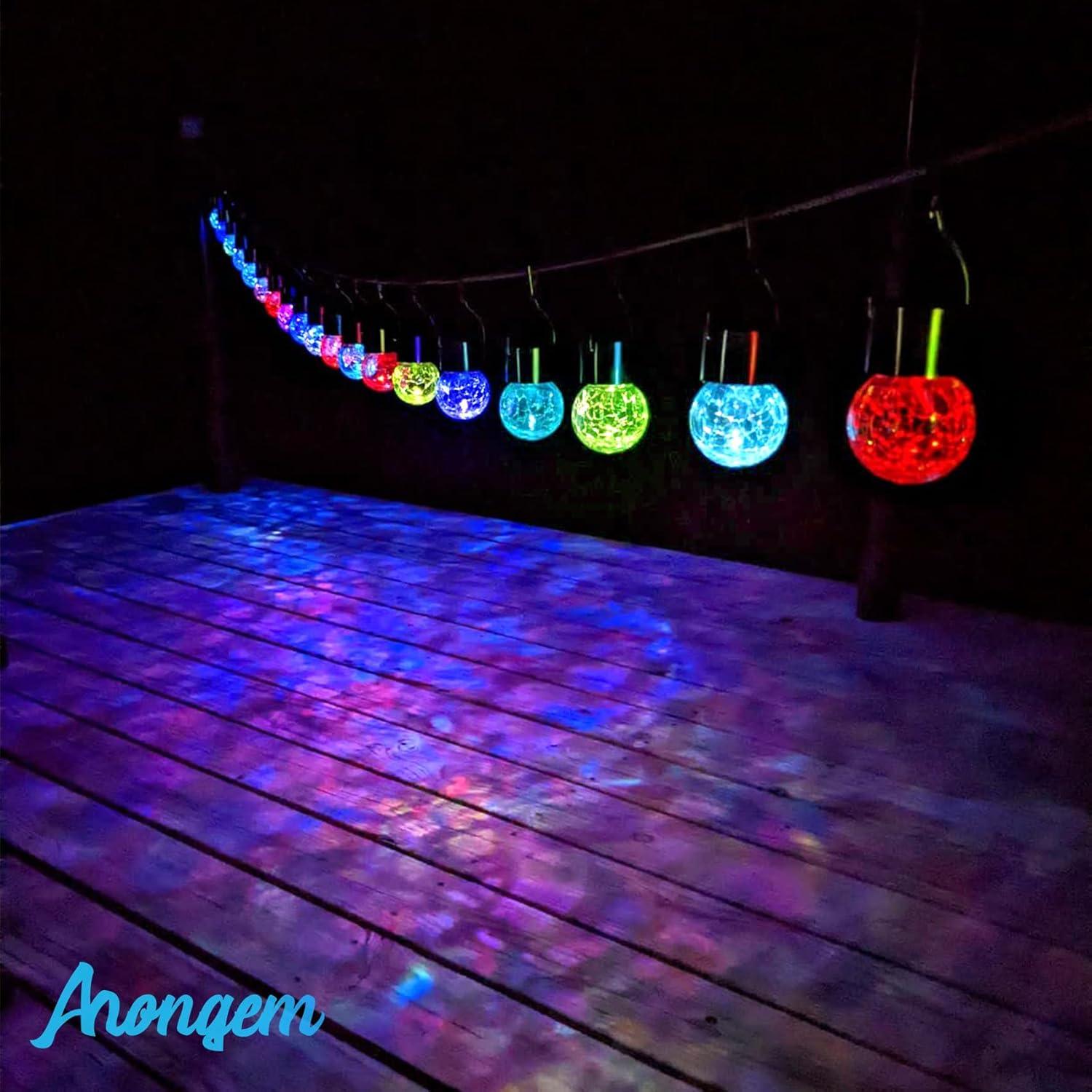 Luces Colgantes Solares AHongem - 12 Linternas LED Multicolor
