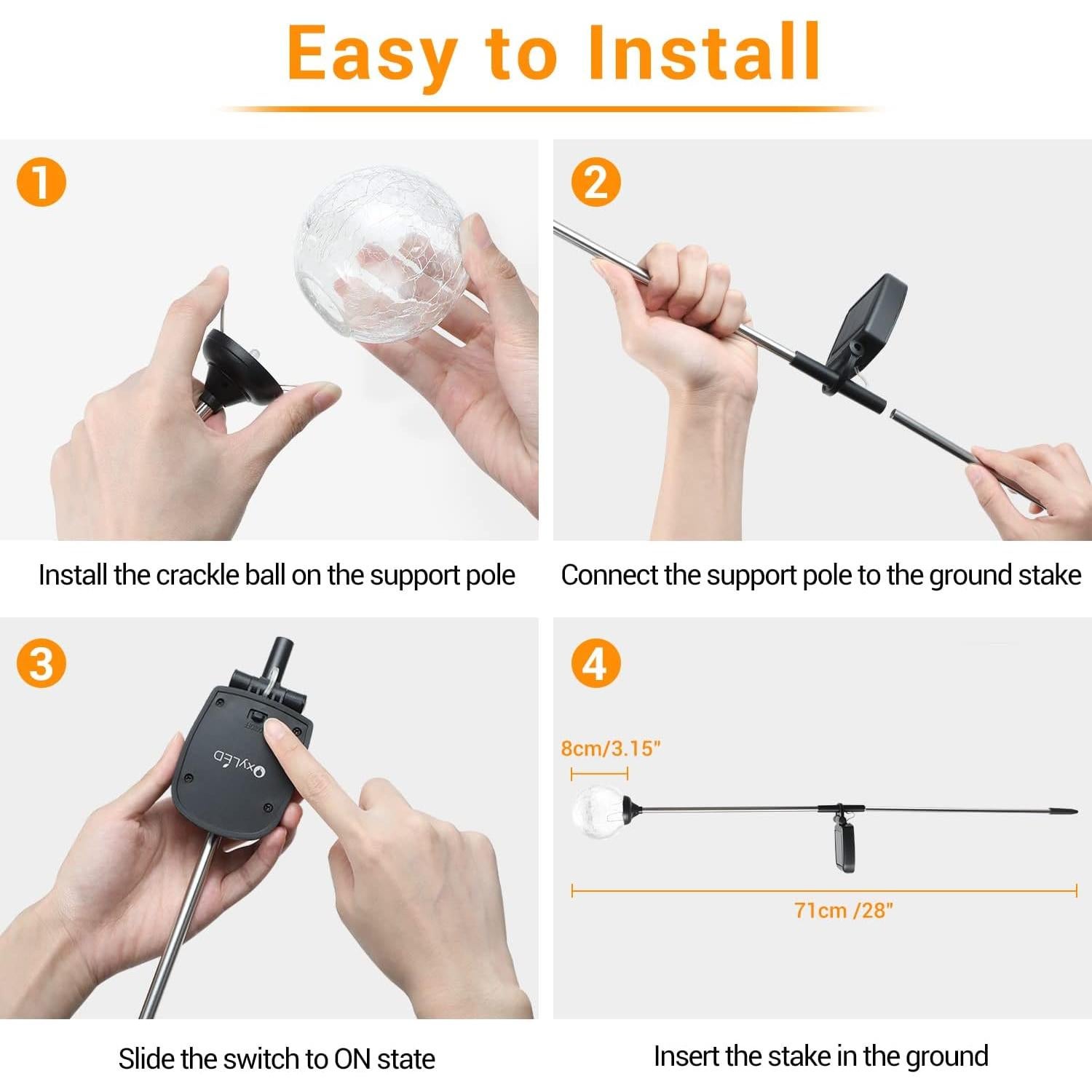 Luces de Globo Solar OxyLED 4 Estacas LED Jardín IP65