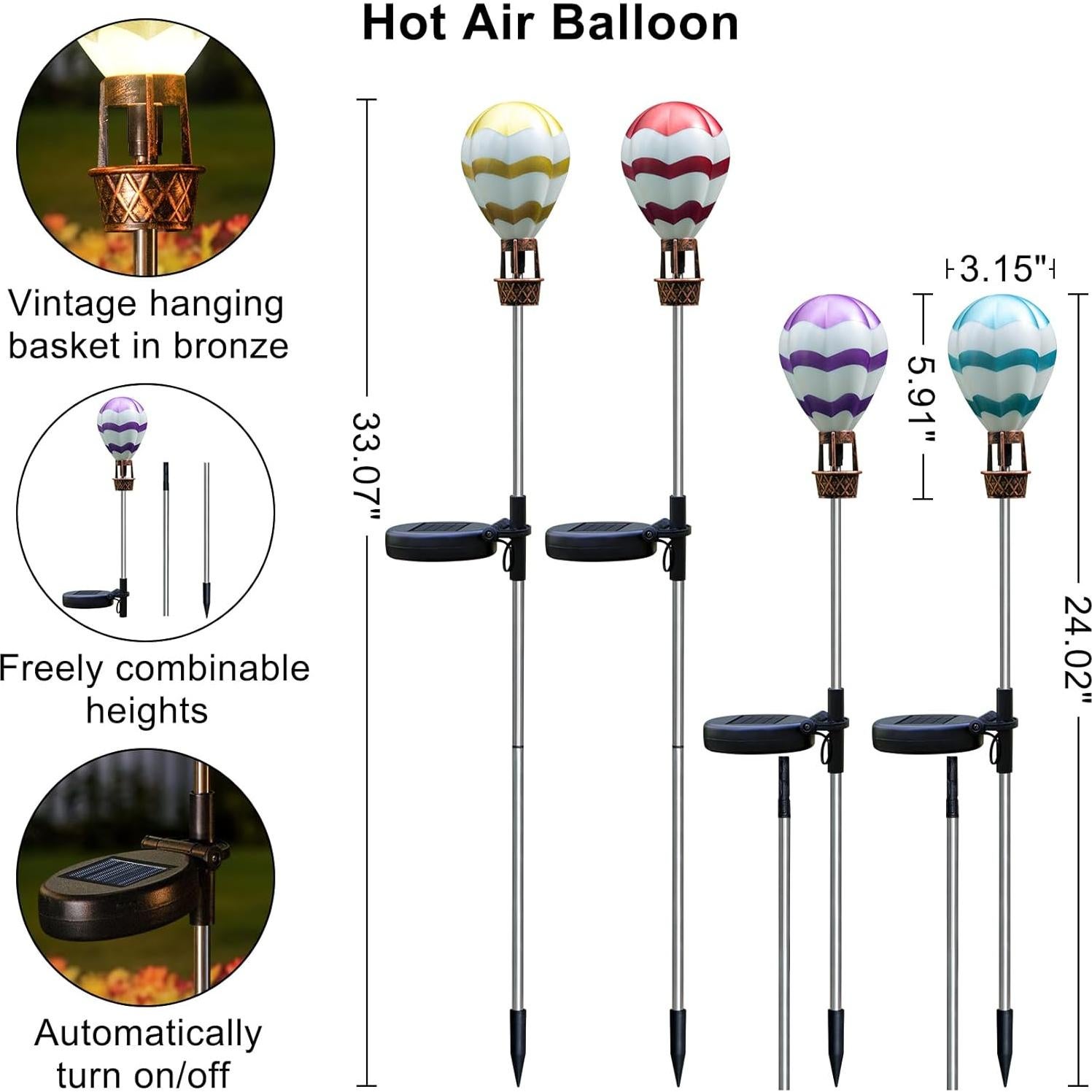 Luces Solares de Jardín Singingarden - Paquete de 4 Globos 83.6cm