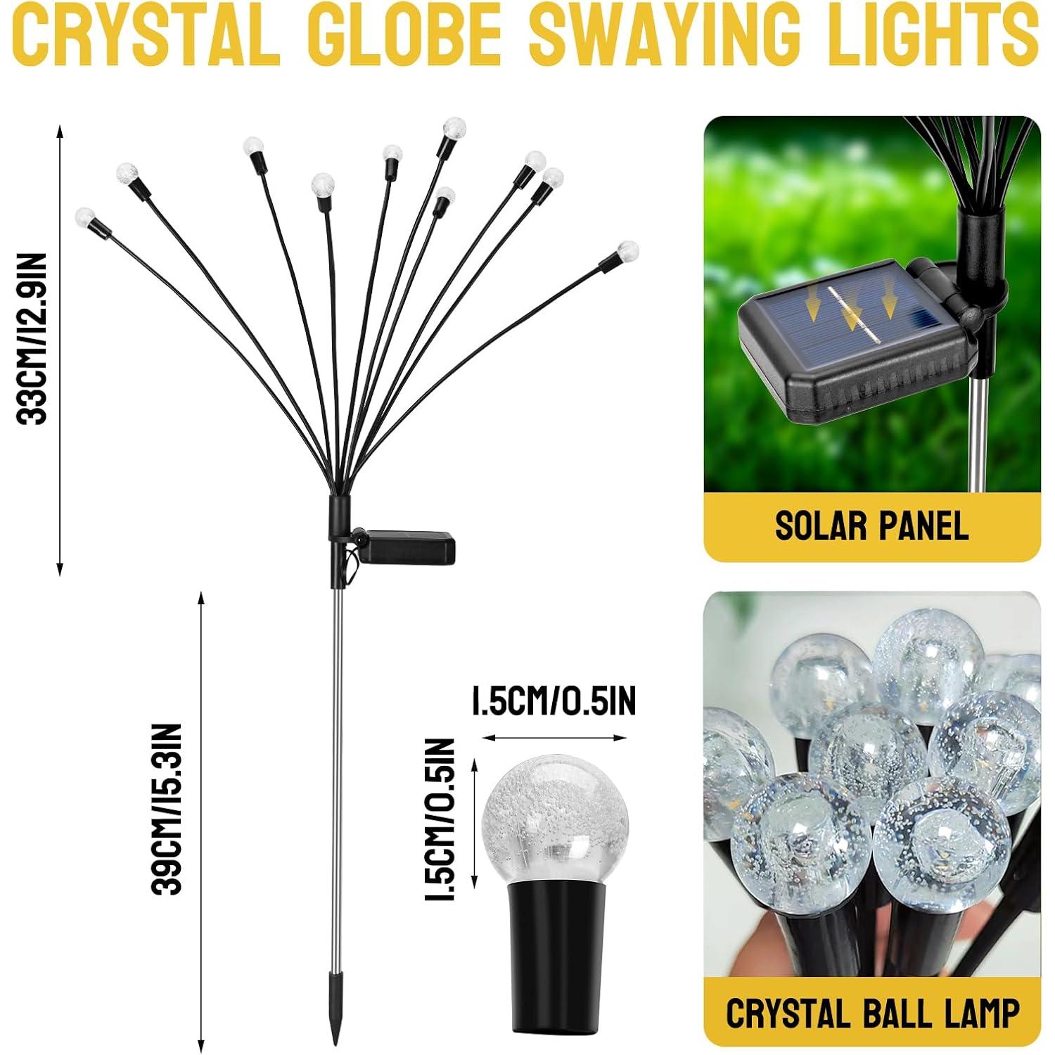 Luces de Jardín Solares Firefly, 10 Bolas LED Cálido