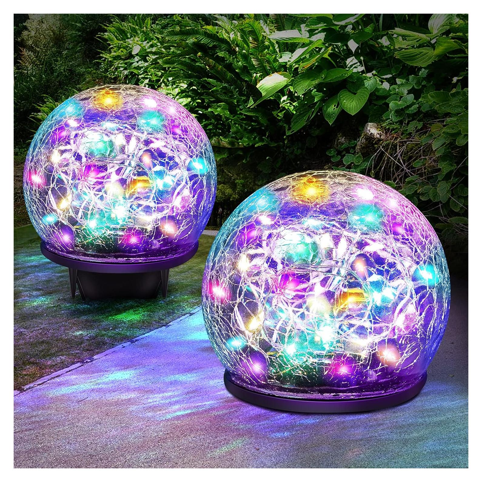 Luces Solares LED Multicolor Keevvon - Paquete de 2