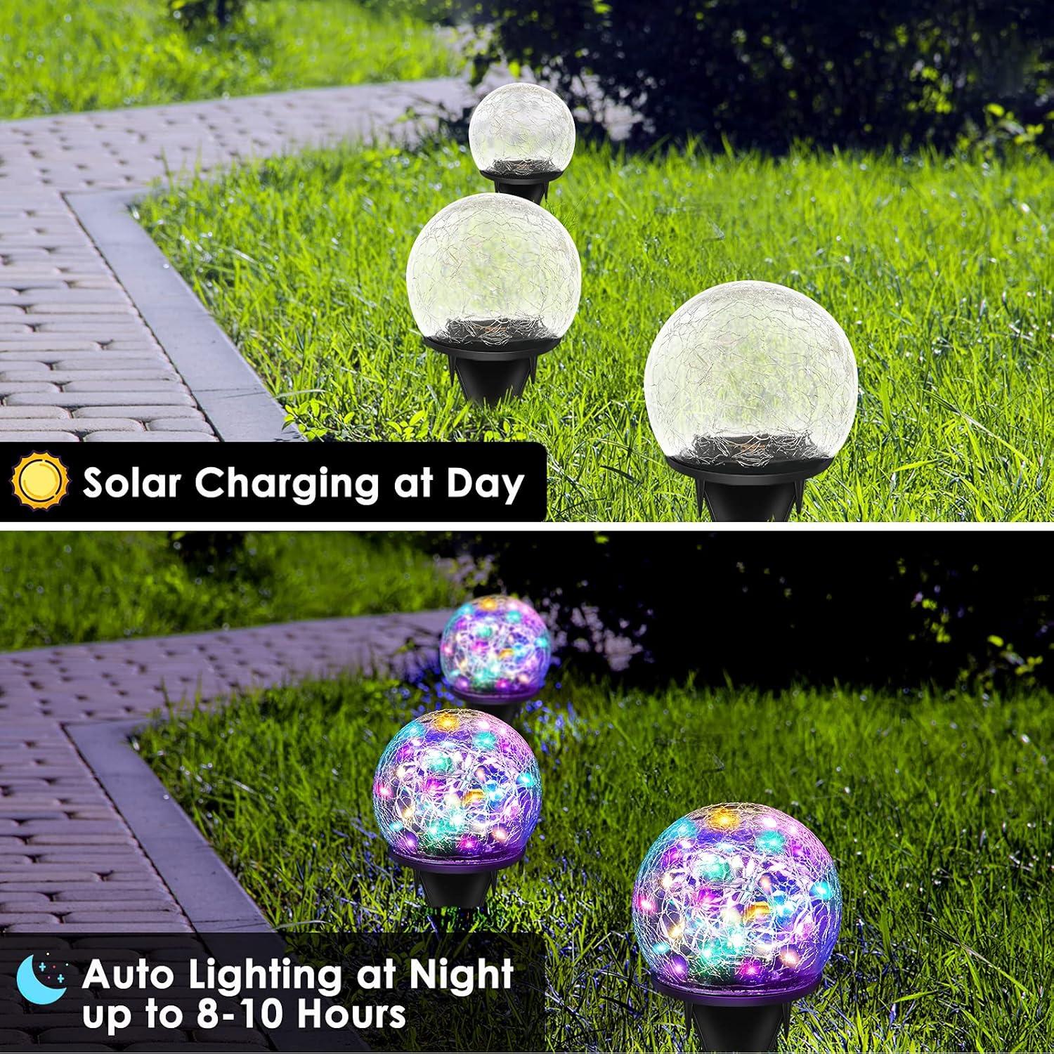 Luces Solares LED Multicolor Keevvon - Paquete de 2