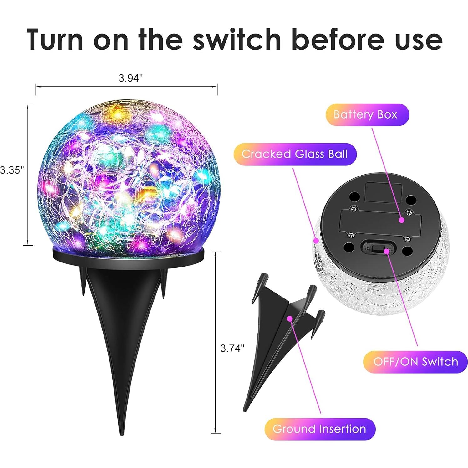 Luces Solares LED Multicolor Keevvon - Paquete de 2