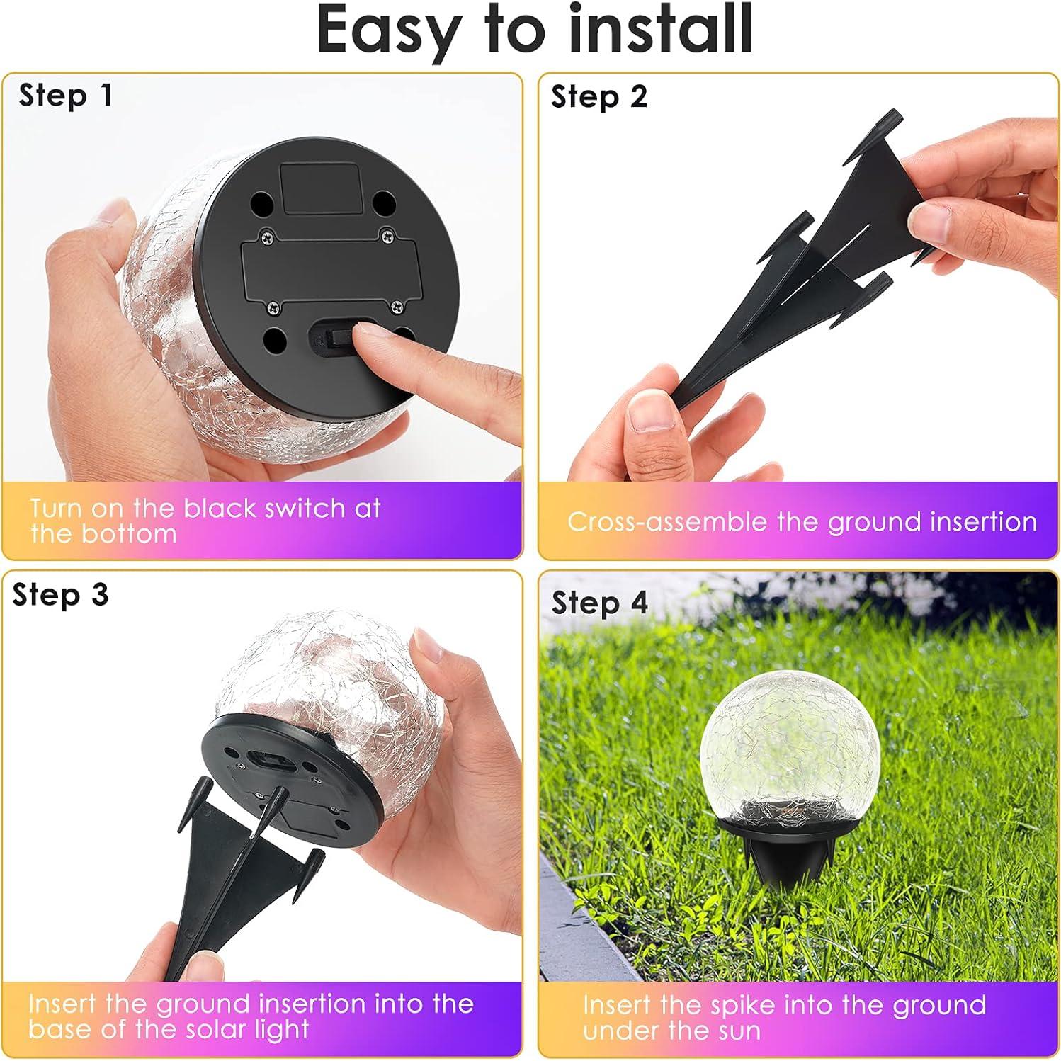 Luces Solares LED Multicolor Keevvon - Paquete de 2