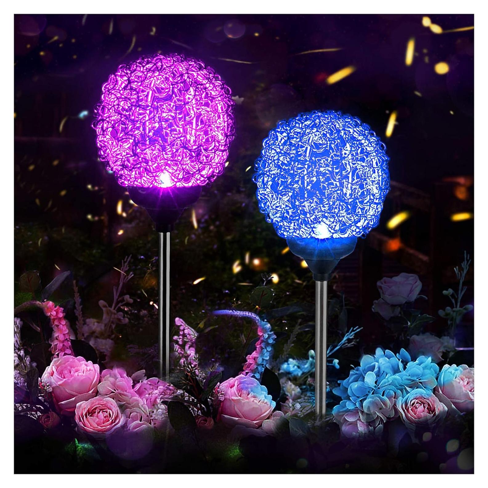 Luces de Jardín Solares LED MMHF Esféricas 2 Piezas IP65