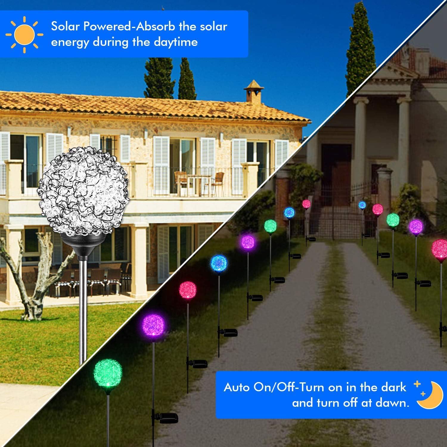 Luces de Jardín Solares LED MMHF Esféricas 2 Piezas IP65