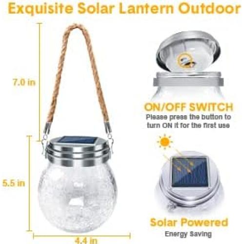 Linternas Solares DBF para Exterior - Paquete de 4 Luces LED