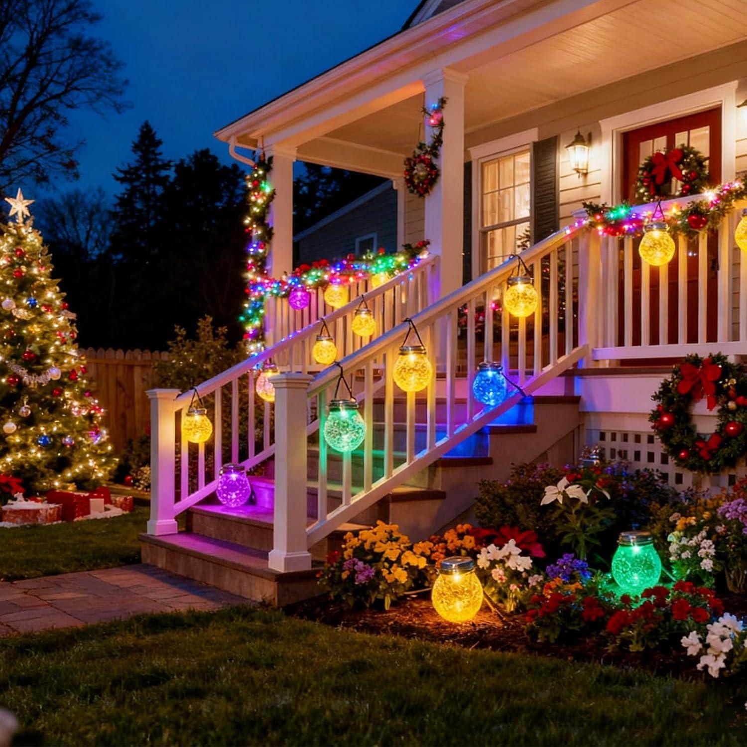 Linternas Solares DBF para Exterior - Paquete de 4 Luces LED