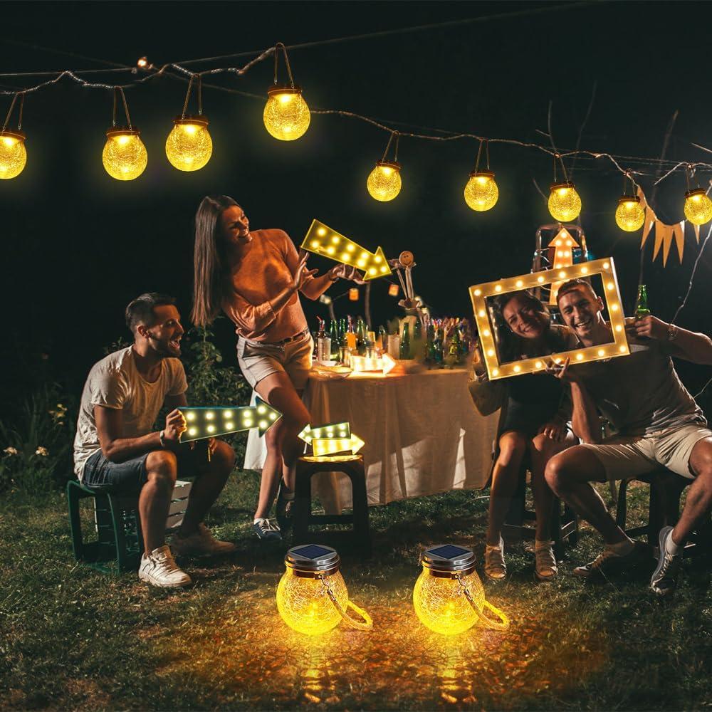 Linternas Solares DBF para Exterior - Paquete de 4 Luces LED