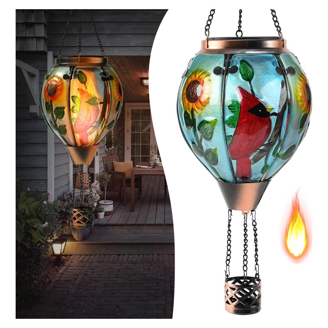 Linterna Solar de Globo Aerostático Bathtoo Cardenal 46cm IP65