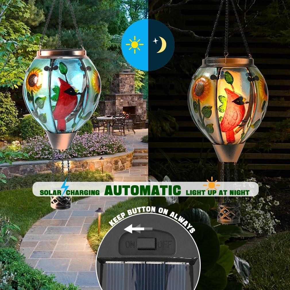 Linterna Solar de Globo Aerostático Bathtoo Cardenal 46cm IP65