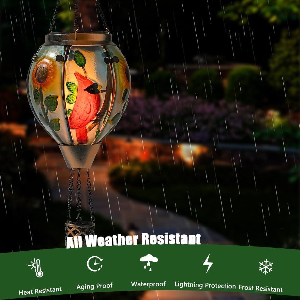 Linterna Solar de Globo Aerostático Bathtoo Cardenal 46cm IP65