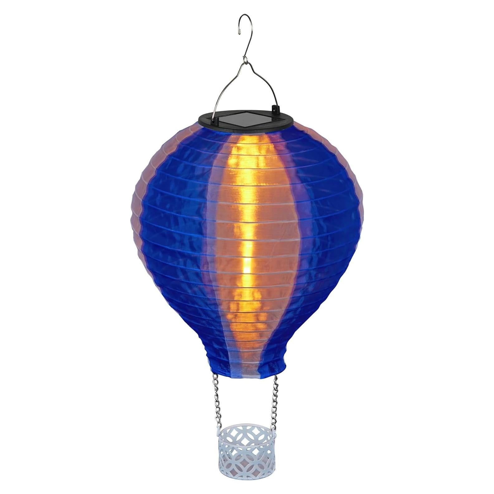 Globo Aerostático Solar LED Alpine 33 cm Azul Decoración