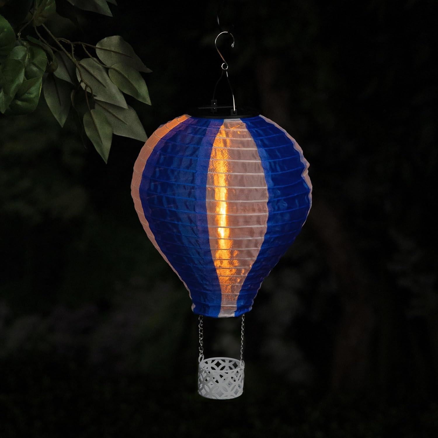 Globo Aerostático Solar LED Alpine 33 cm Azul Decoración
