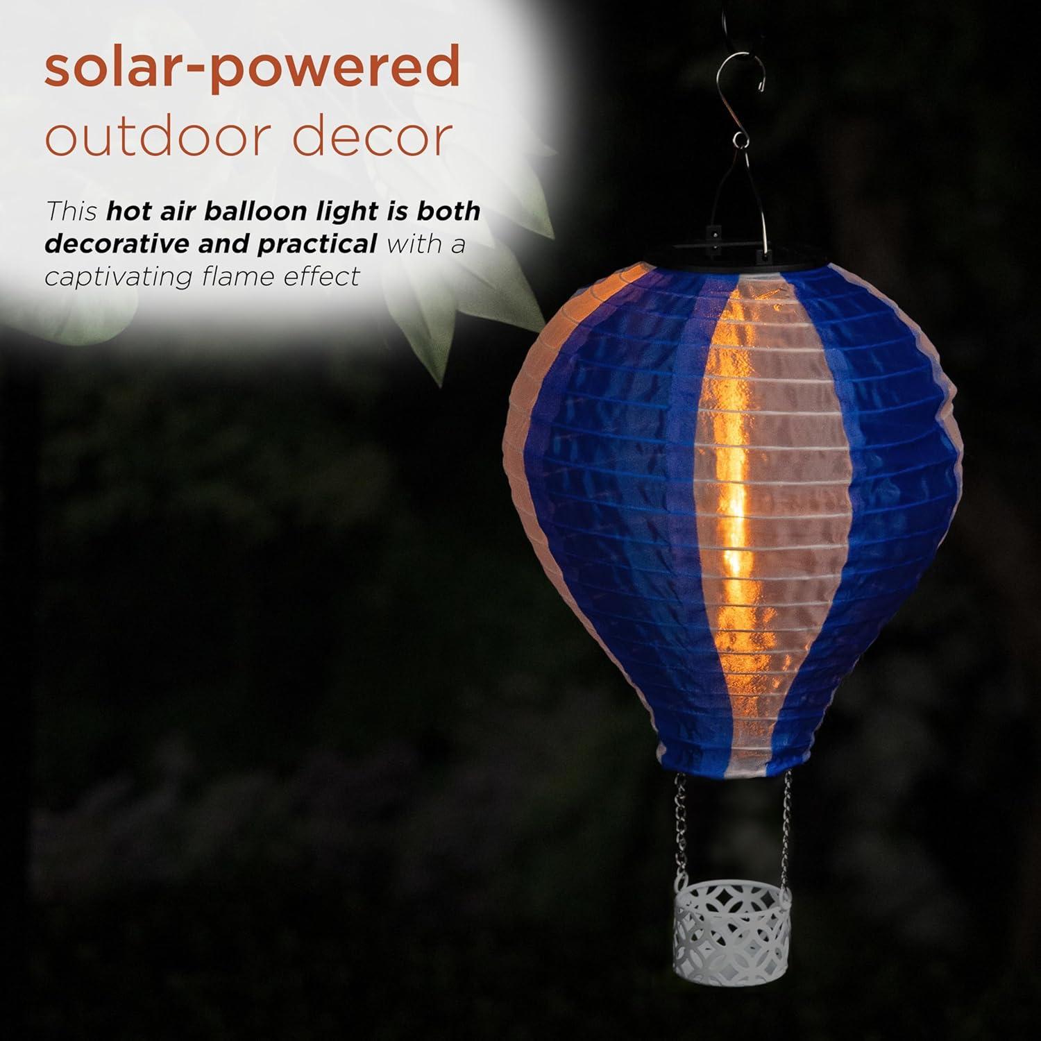 Globo Aerostático Solar LED Alpine 33 cm Azul Decoración