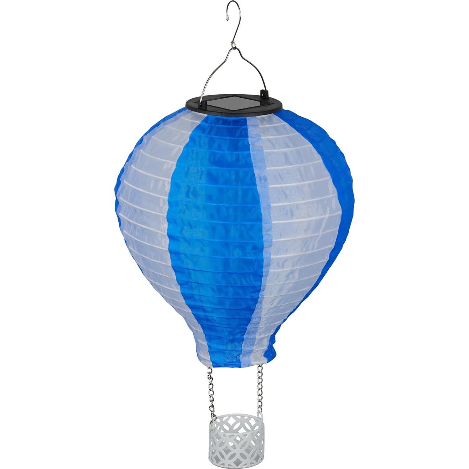 Globo Aerostático Solar LED Alpine 33 cm Azul Decoración