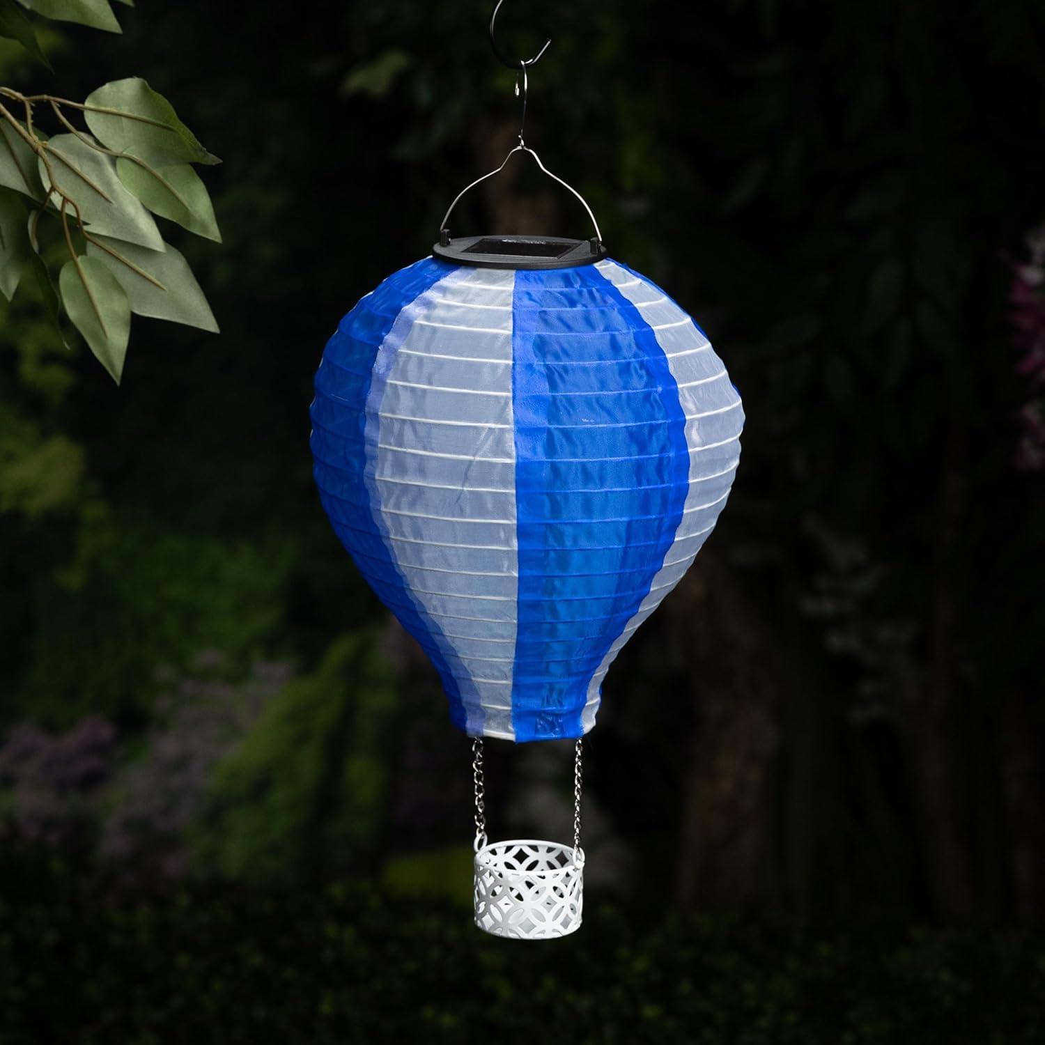 Globo Aerostático Solar LED Alpine 33 cm Azul Decoración