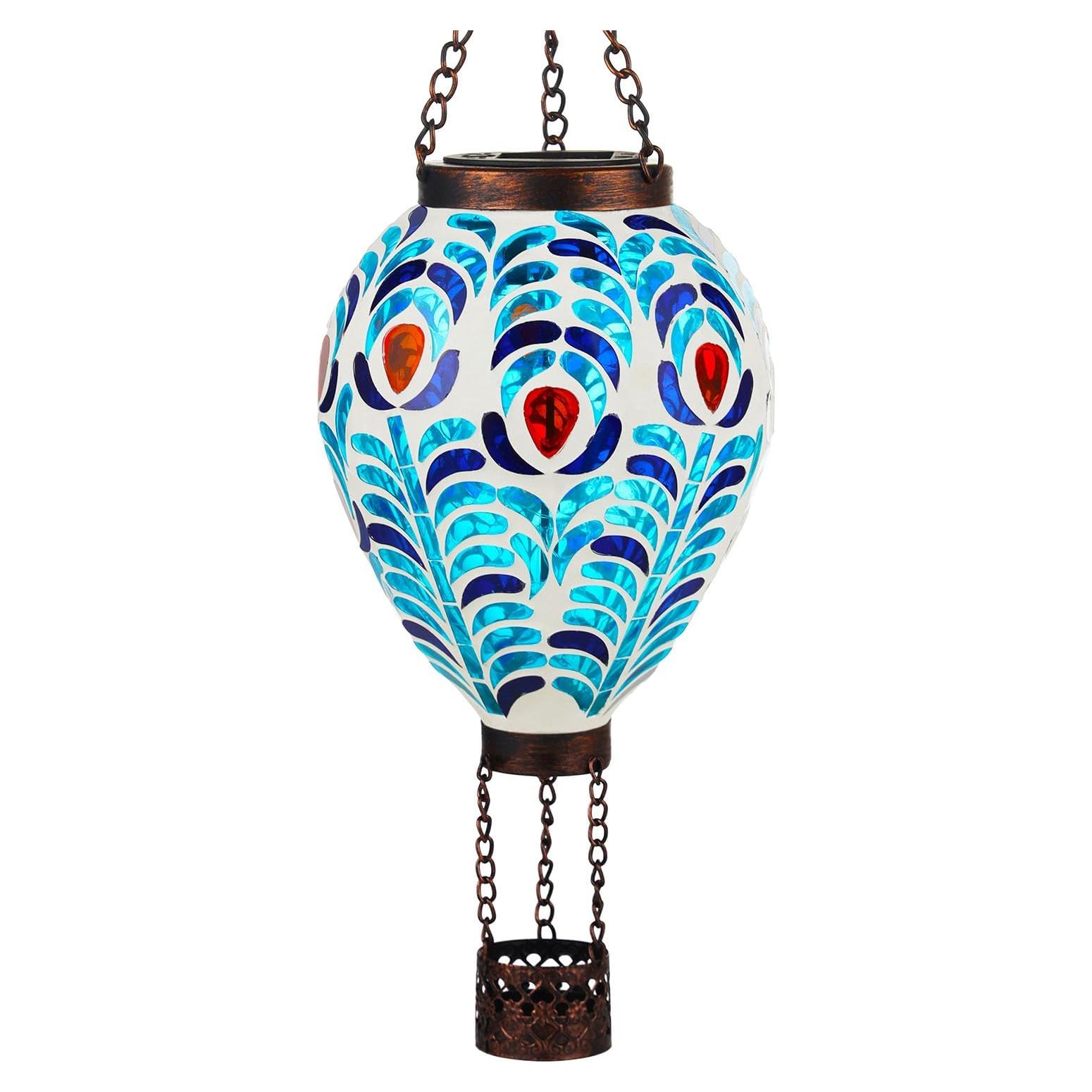 Linterna Solar de Globo Aerostático VOREEN con Diseño de Pavo Real