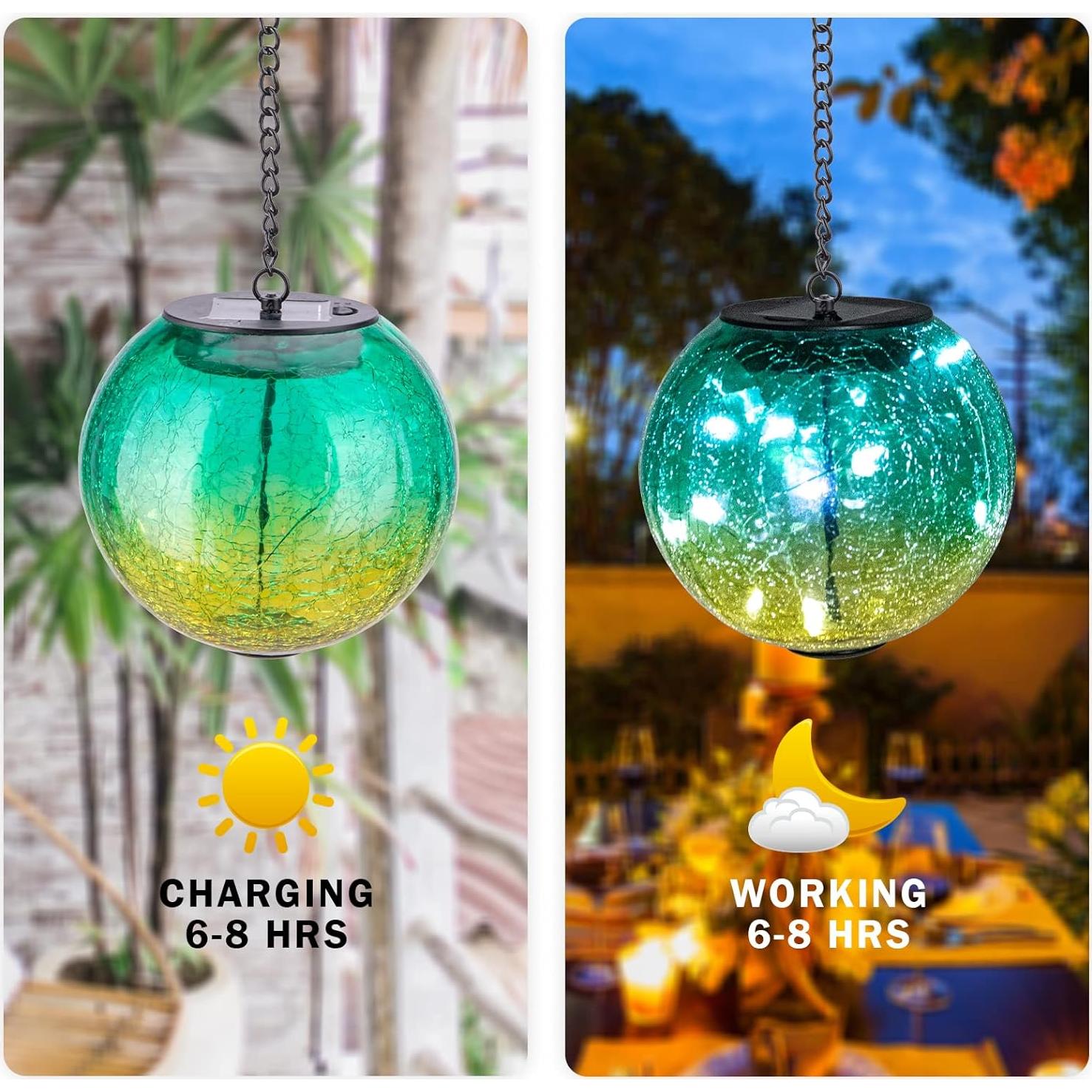 Luces Solares Colgantes Wonder Solar LED Vidrio Roto 39cm