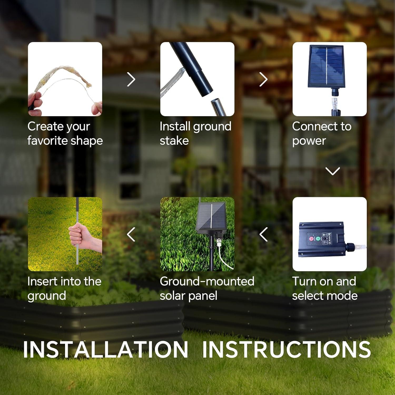 Paquete de 4 Luces Solares Decorativas Lanthium 480 LEDs