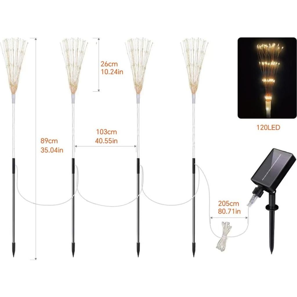 Paquete de 4 Luces Solares Decorativas Lanthium 480 LEDs