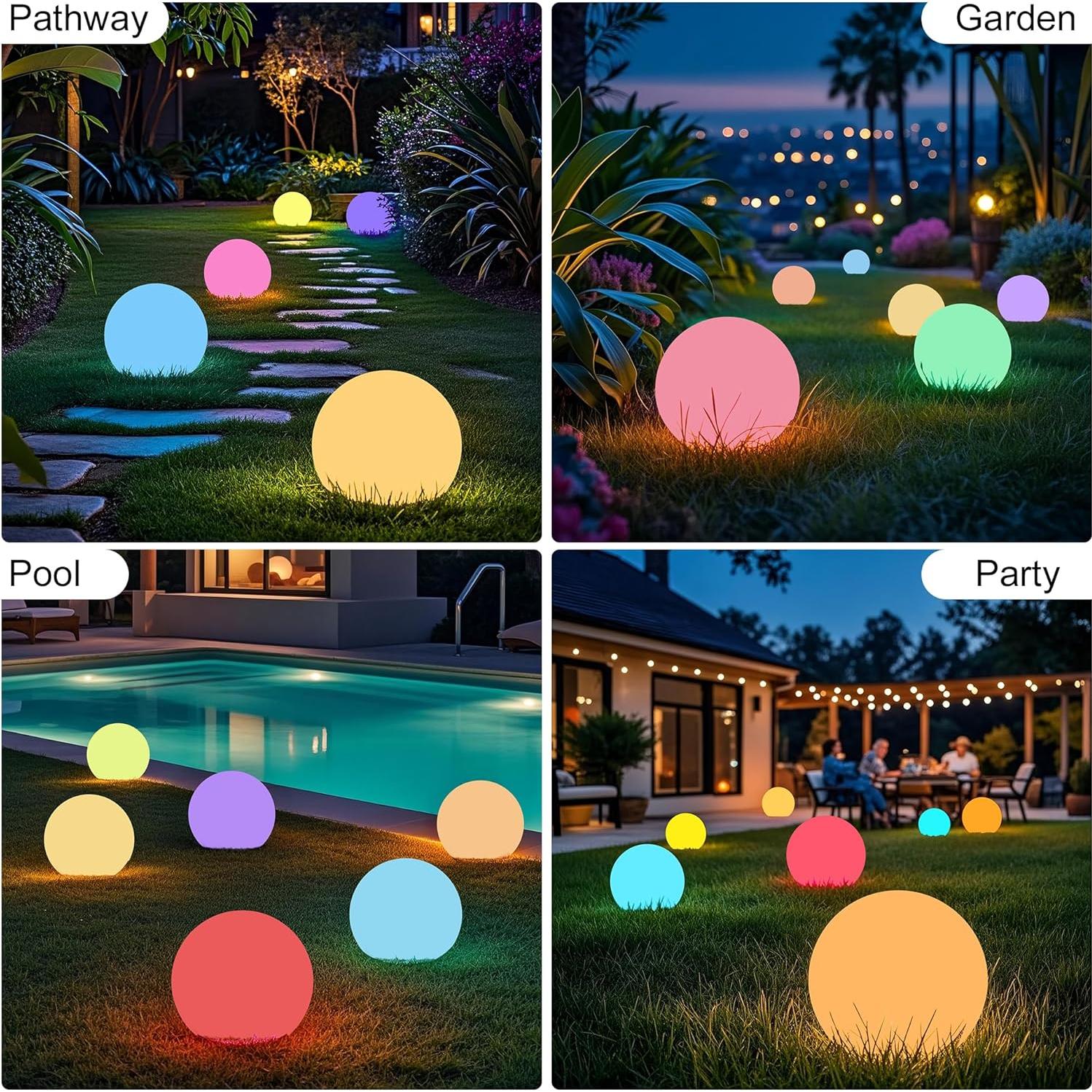 Luz de Bola Solar Shumi 30.48cm LED RGB Control Remoto