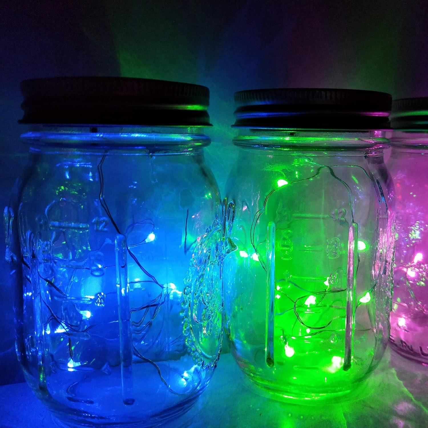 Luces de Tapa Solar Decorman para Tarros Mason - 6 LED Multicolor
