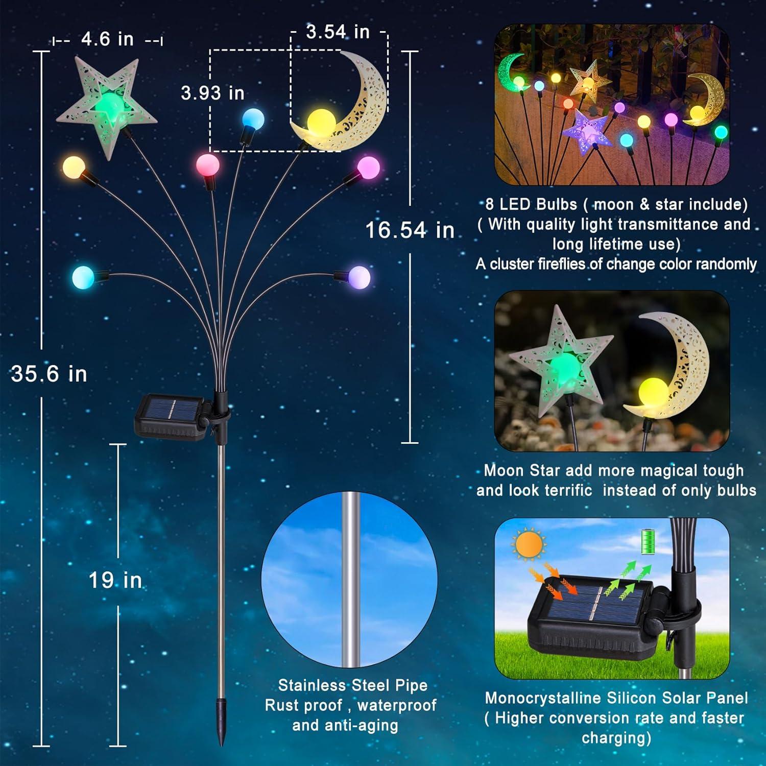 Luces Solares TAKE ME para Jardín 2 Paquetes Cambio de Color