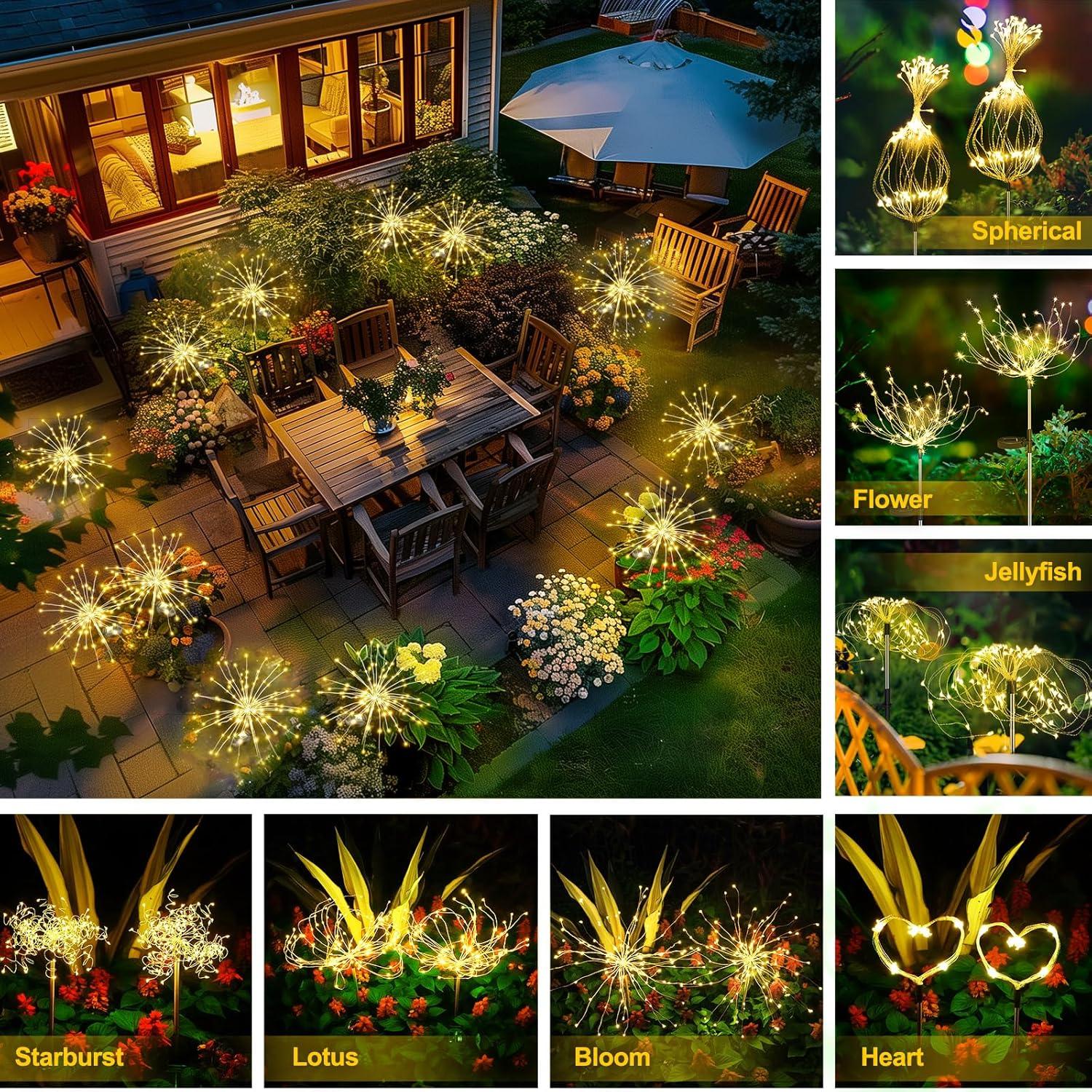 Luces Solares de Jardín Anordsem - Paquete de 4, IP65, LED