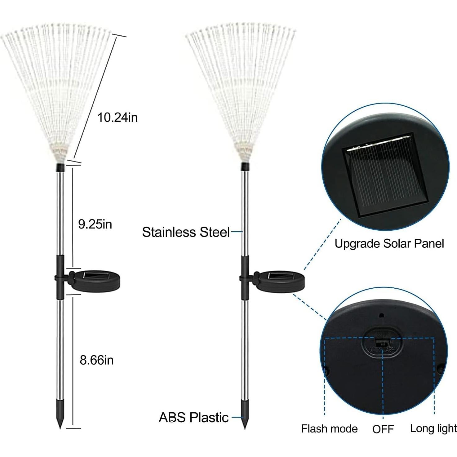 Luces Solares de Jardín Anordsem - Paquete de 4, IP65, LED