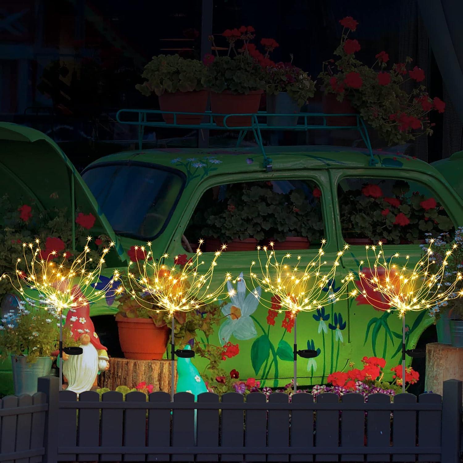 Luces Solares de Jardín Anordsem - Paquete de 4, IP65, LED