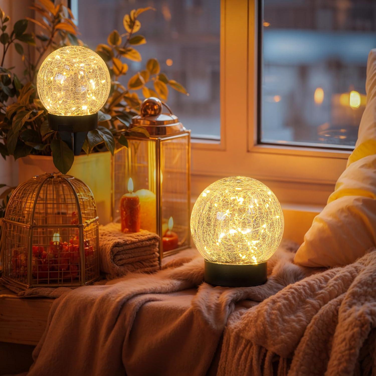 Luces de Globo Solar Beautyard 10 cm 30LED Carga USB Paquete de 4